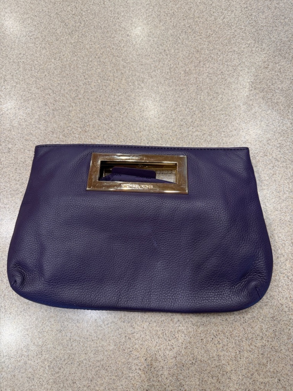 Michael Kors purple Berkeley Leather hand Clutch - Picture 7 of 15